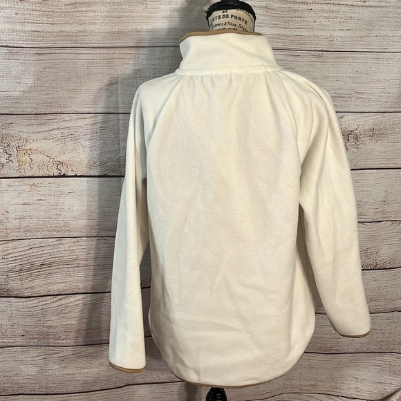 J Crew Factory Quilted Button Neck Sherpa Tunic Top Size Small Faux Fur - Picture 6 of 13